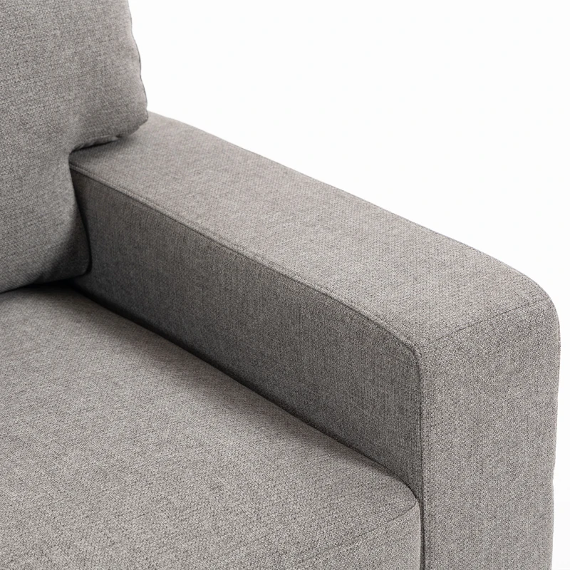 HOMCOM 3 Seater Sofa with Storage Pockets, Modern Upholstered Couch with Pocket Springs, Grey