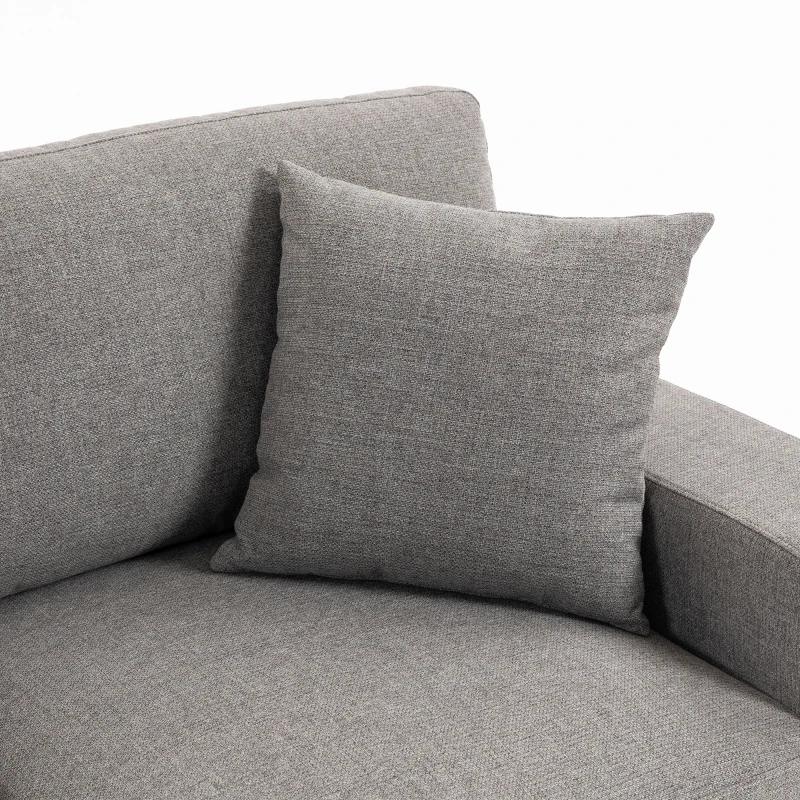HOMCOM 3 Seater Sofa with Storage Pockets, Modern Upholstered Couch with Pocket Springs, Grey