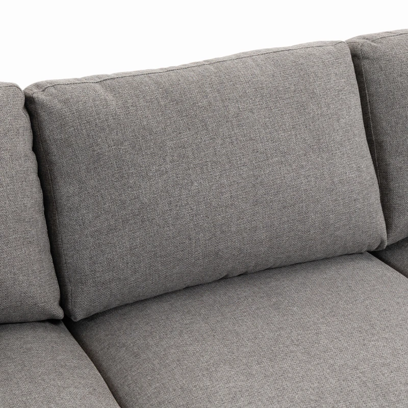 HOMCOM 3 Seater Sofa with Storage Pockets, Modern Upholstered Couch with Pocket Springs, Grey