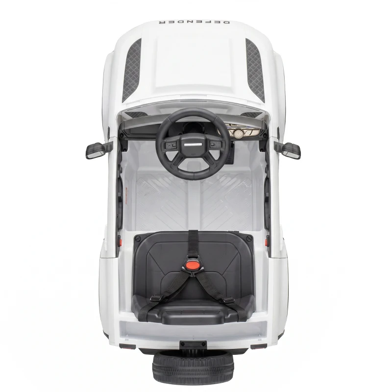 Qaba 12V Ride on Car Licensed Land Rover with Remote, Suspension, Slow Start, 3 Speeds, Lights, Music, Horn for 3-5, White