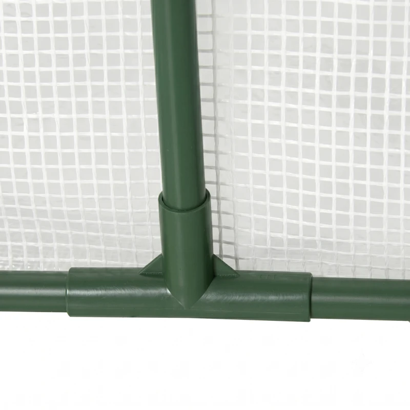 Outsunny Portable Mini Greenhouse, Tunnel Growing Tent with 5 Mesh Windows and Steel Frame,7' x 3' x 2', White