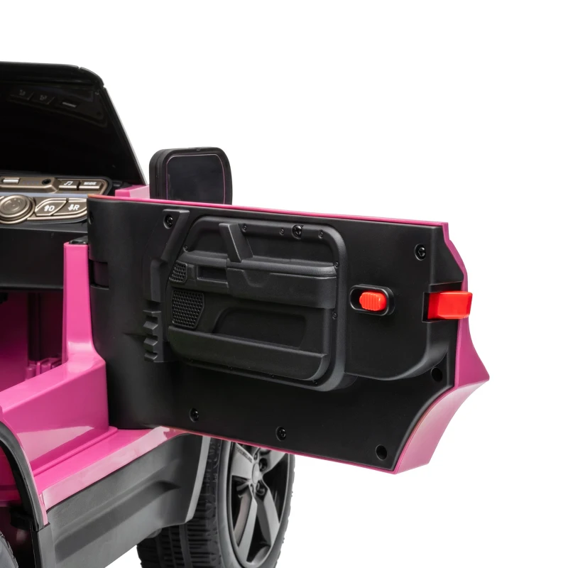 Qaba 12V Ride on Car Licensed Land Rover with Remote, Suspension, Slow Start, 3 Speeds, Lights, Music, Horn for 3-5, Pink