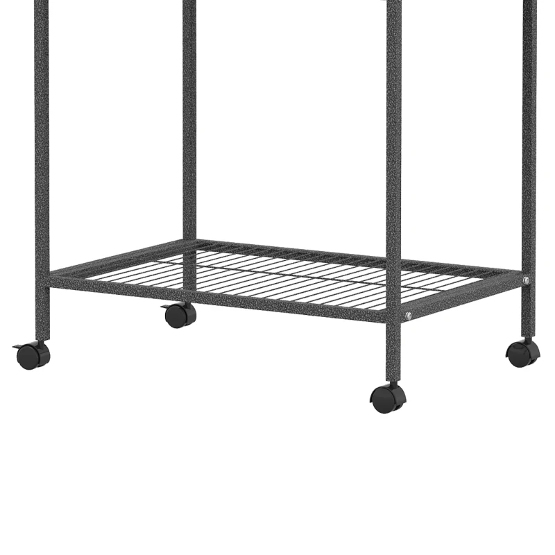 PawHut 56"H Bird Cage, Parrot Cage w/ Detachable Rolling Stand, Removable Tray, Storage Shelf, Perches, Food Container
