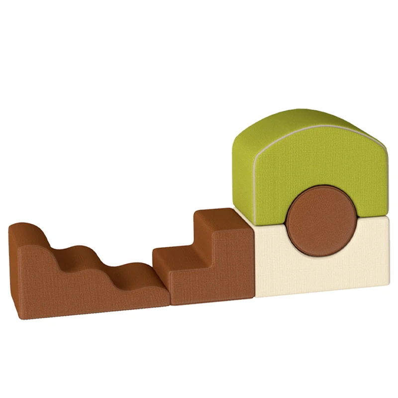 Qaba 5-Piece Foam Climbing Blocks with Non-Slip Bottom, Removable Washable Cover for Crawling or Building, Playroom, Nursery