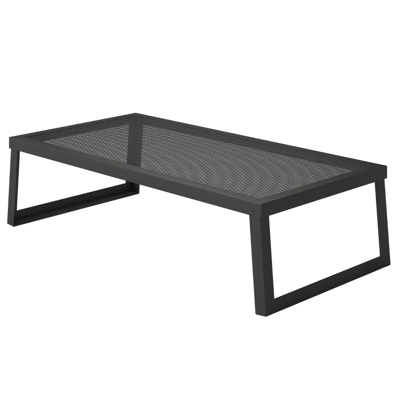 Outsunny Folding Campfire Grill, 36" x 18" Heavy Duty Carbon Steel Grill Grate with Folding Legs, Black