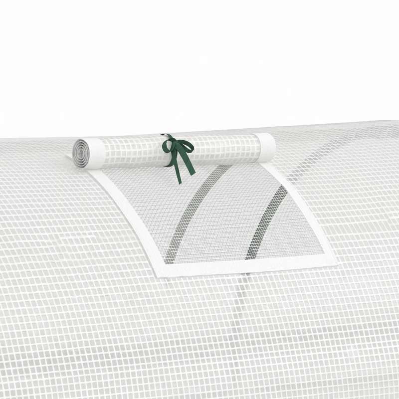 Outsunny Portable Mini Greenhouse, Tunnel Growing Tent with 5 Mesh Windows and Steel Frame,7' x 3' x 2', White