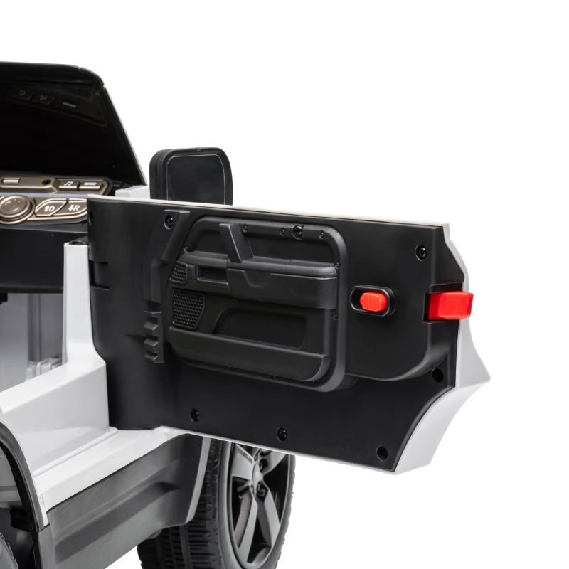 Qaba 12V Ride on Car Licensed Land Rover with Remote, Suspension, Slow Start, 3 Speeds, Lights, Music, Horn for 3-5, White