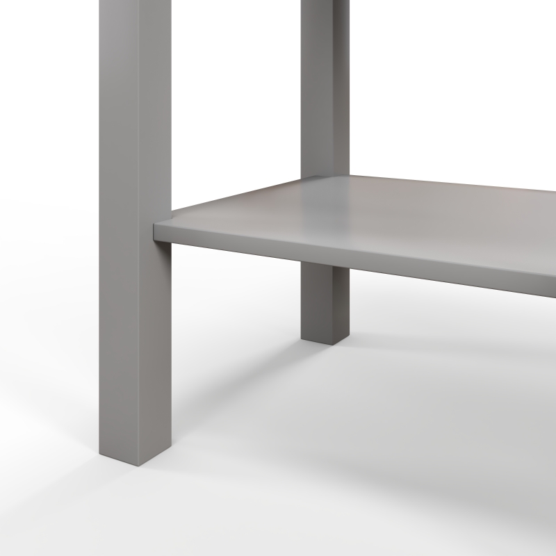 HOMCOM End Tables Set of 2, Side Tables with Drawer and Bottom Shelf, 2-tier Nightstand for Bedroom, Living Room, Grey