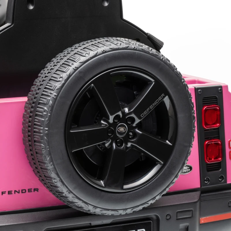 Qaba 12V Ride on Car Licensed Land Rover with Remote, Suspension, Slow Start, 3 Speeds, Lights, Music, Horn for 3-5, Pink
