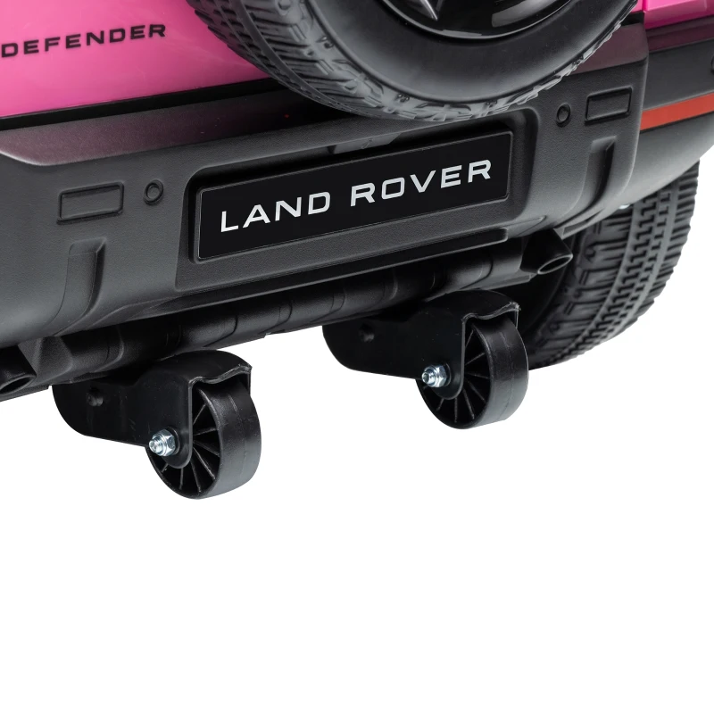 Qaba 12V Ride on Car Licensed Land Rover with Remote, Suspension, Slow Start, 3 Speeds, Lights, Music, Horn for 3-5, Pink