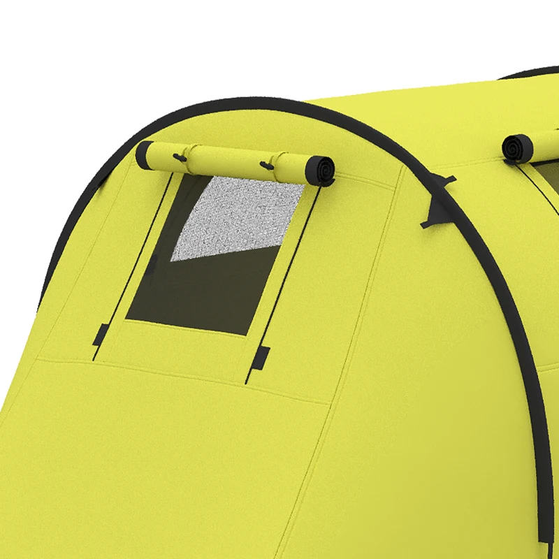 Outsunny 3-4 Person Camping Tent with 2 Rooms, 3000mm Waterproof Portable Family Tent with Carry Bag, Yellow