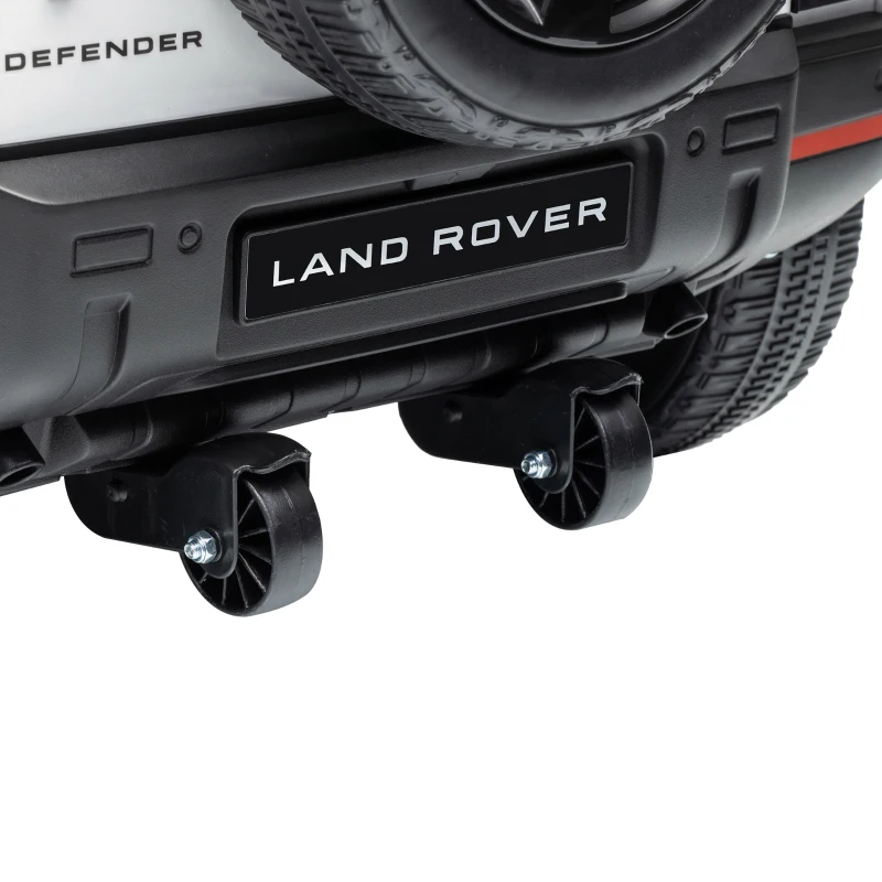 Qaba 12V Ride on Car Licensed Land Rover with Remote, Suspension, Slow Start, 3 Speeds, Lights, Music, Horn for 3-5, White