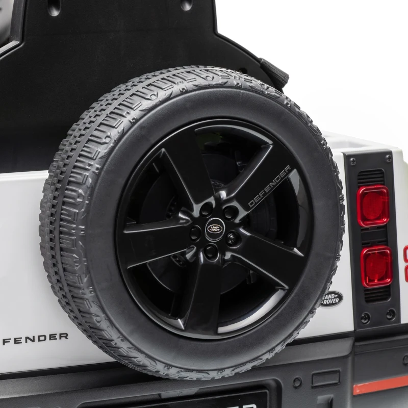 Qaba 12V Ride on Car Licensed Land Rover with Remote, Suspension, Slow Start, 3 Speeds, Lights, Music, Horn for 3-5, White