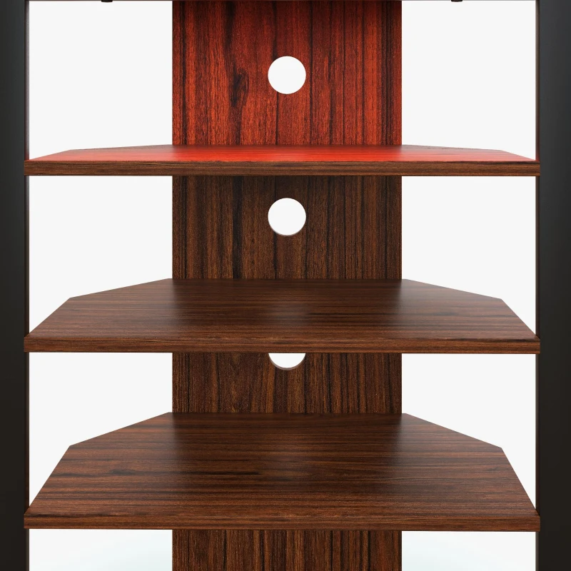 HOMCOM TV Stand for TVs up to 29", Entertainment Center with 4-Tier Storage Shelves and LED Lights for Living Room