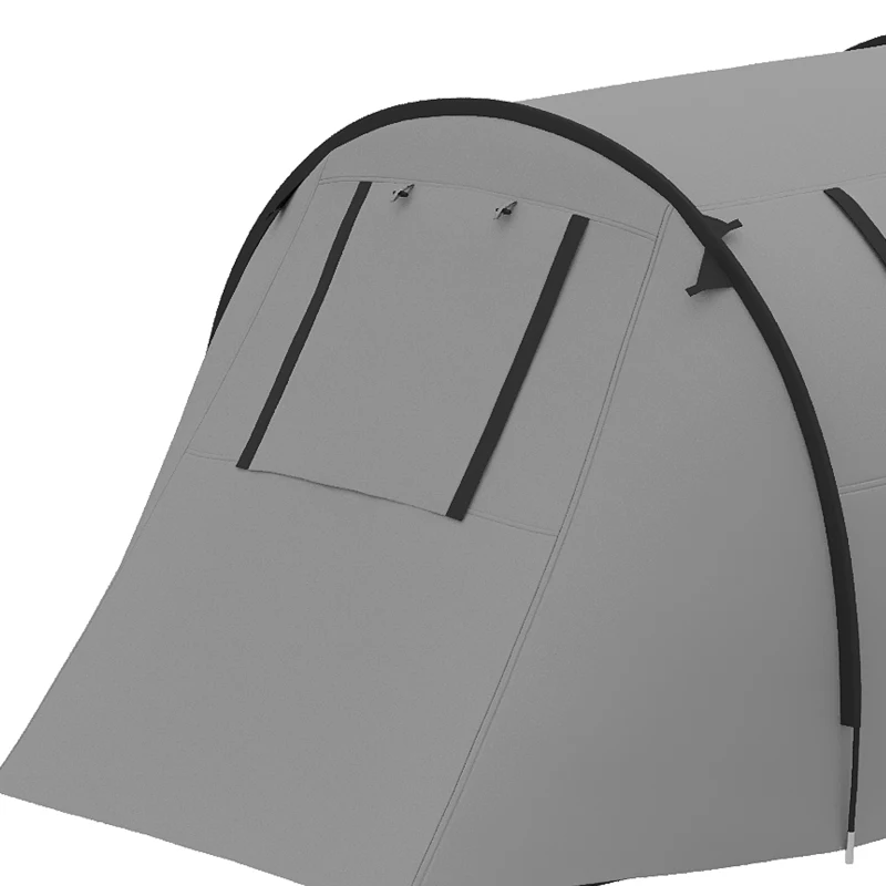 Outsunny 3-4 Person Camping Tent with 2 Rooms, 3000mm Waterproof Portable Family Tent with Carry Bag, Grey