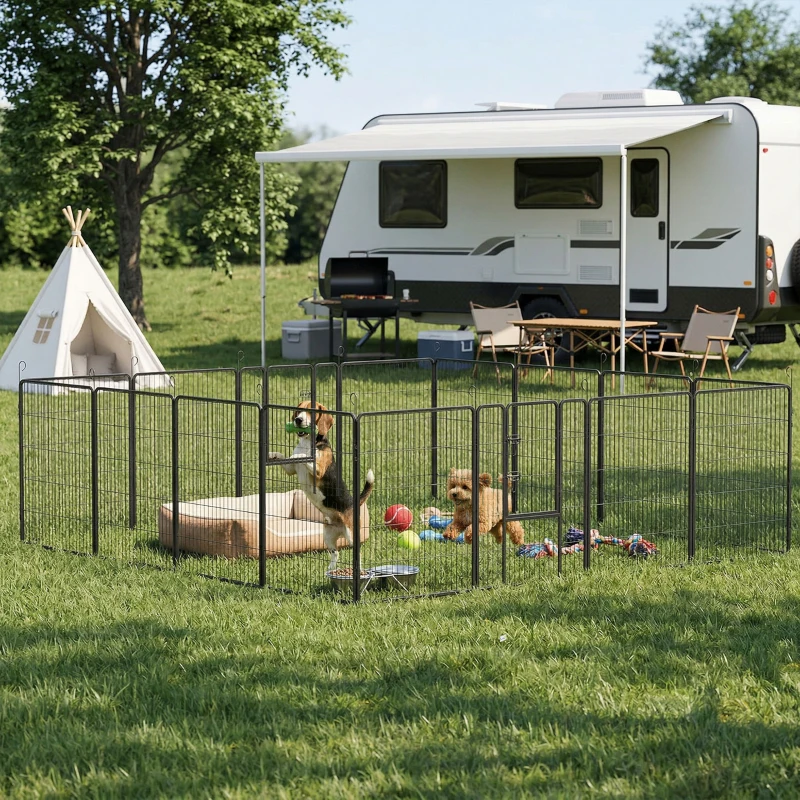 PawHut Dog Playpen for Large, Medium, Small Dogs, 16 Panels, 10.5' x 10.5' x 3.3'