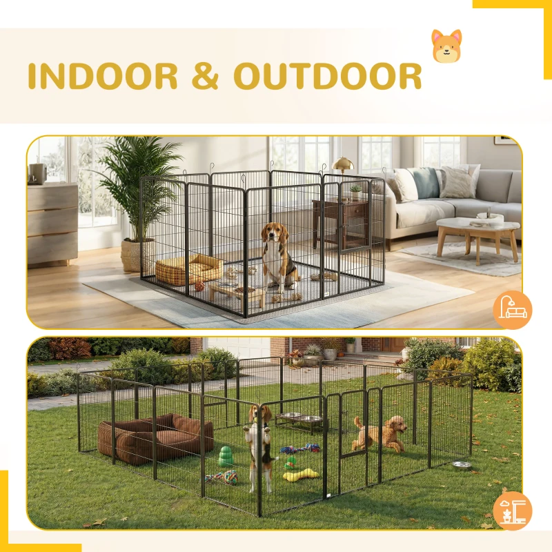 PawHut Dog Playpen for Large, Medium, Small Dogs, 16 Panels, 10.5' x 10.5' x 3.3'