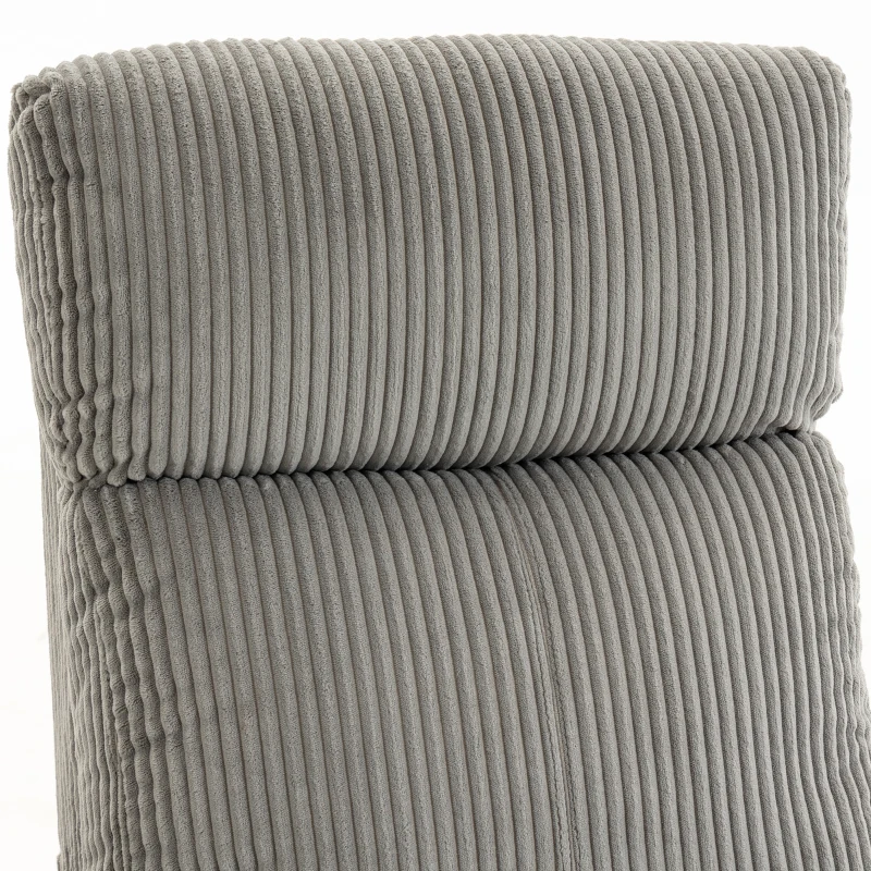 HOMCOM Corduroy Home Theater Seating, Push Back Recliner Chair with Padded Seat for Living Room, Grey