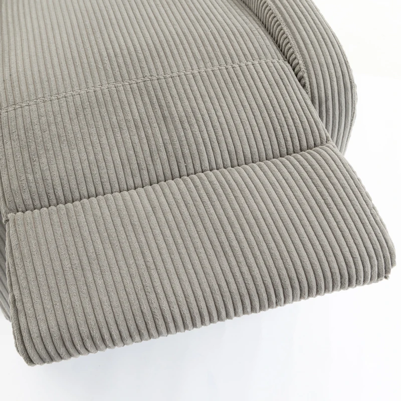 HOMCOM Corduroy Home Theater Seating, Push Back Recliner Chair with Padded Seat for Living Room, Grey