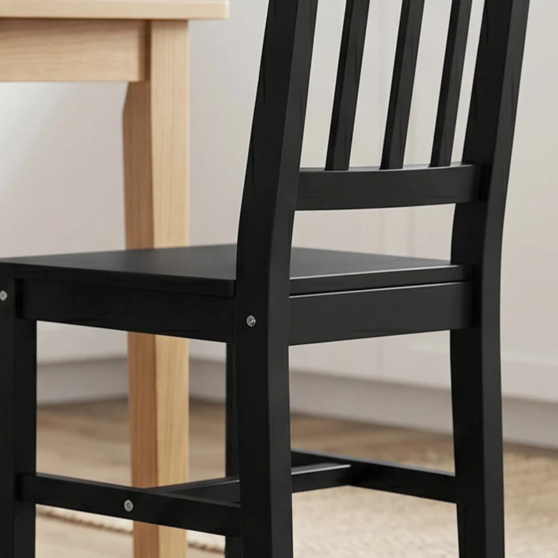 HOMCOM Dining Chairs Set of 2, Kitchen Chair with Slat Back, Pine Wood Structure for Living Room and Dining Room, Black