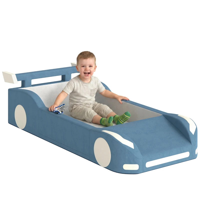 Qaba Climbing Toys for Toddlers, Foam Climbing Block Convert to Ball Pit or Toddler Bed for Gross Motor, 18-72 Months, Blue