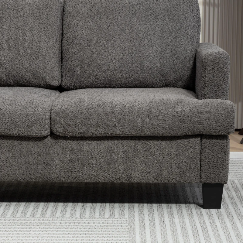 HOMCOM 54.3" Loveseat Sofa, 2 Seater Sofa with Removable Cushions, Small Couch with Solid Wood Frame for Living Room, Dark Grey