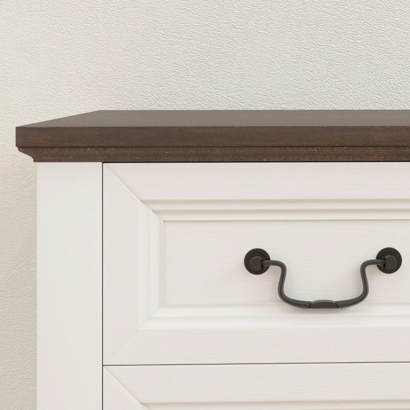 HOMCOM Side Table Set of 2, End Tables with Drawer and Cabinet, Nightstands for Small Spaces, Living Room, White