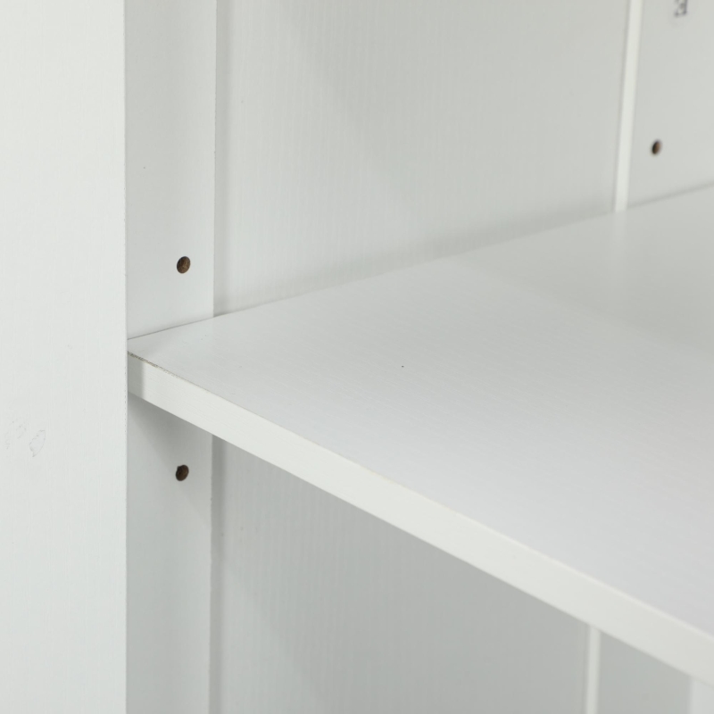 HOMCOM Sideboard, Buffet Cabinet with 4 Barn Doors and 3 Drawers, Coffee Bar Cabinet with Adjustable Shelves, White
