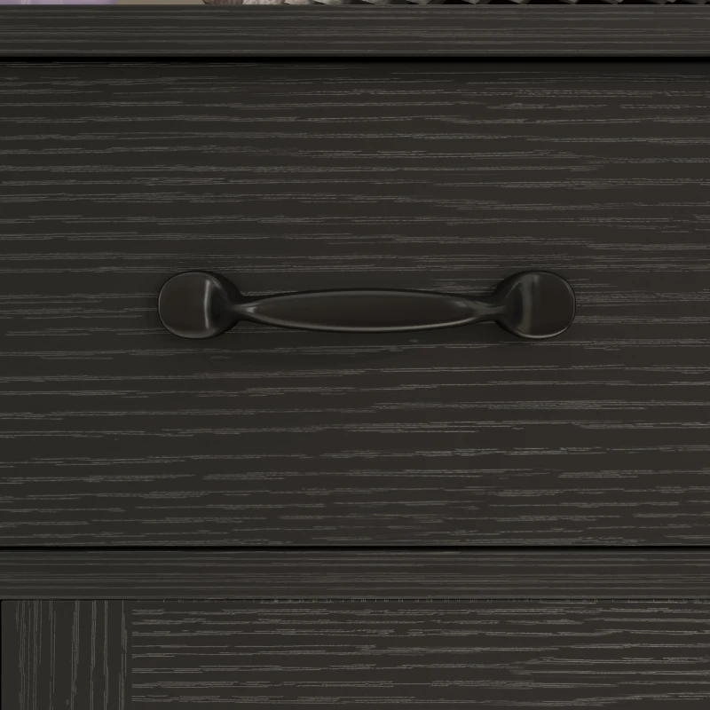 HOMCOM Sideboard Buffet Cabinet with Storage, Modern Coffee Bar Cabinet with 3 Drawers and Adjustable Shelves, Distressed Black