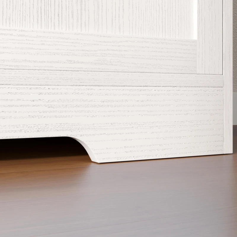 HOMCOM Sideboard Buffet Cabinet with Storage, Modern Coffee Bar Cabinet with 3 Drawers and Adjustable Shelves, Distressed White