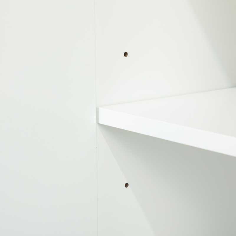 HOMCOM Modern Kitchen Storage Cabinet, Sideboard Buffet Cabinet with Adjustable Shelves and Metal Legs for Kitchen, White