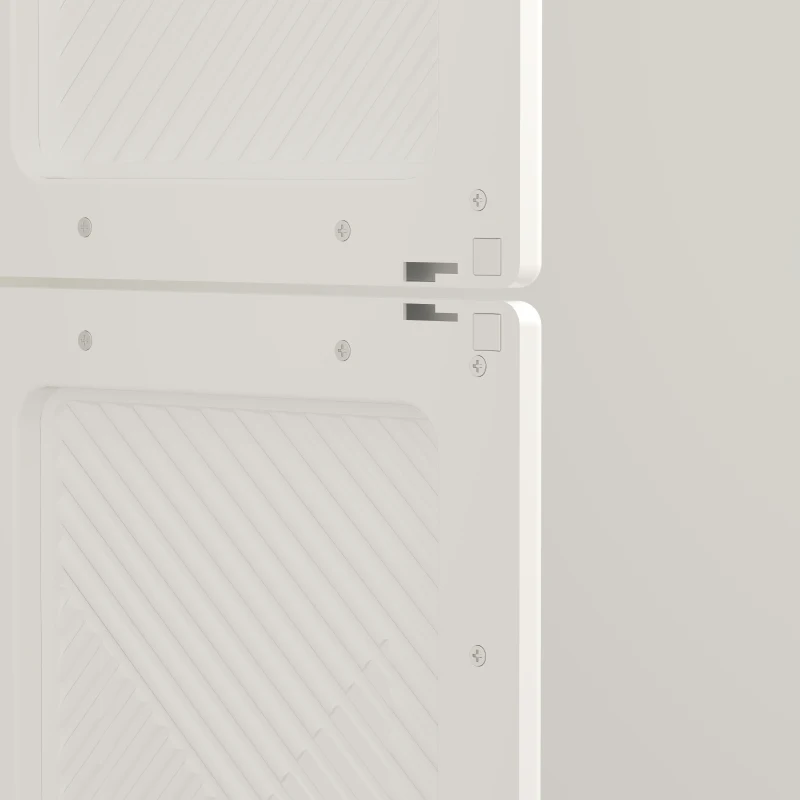 HOMCOM Portable Wardrobe, Foldable Plastic with 8 Compartments, 2 Hanging Rods and Magnetic Doors, White