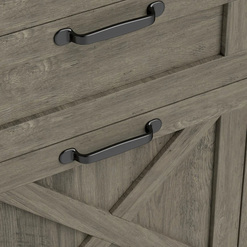 HOMCOM Vertical Filing Cabinet with 3 Drawers, Rustic Farmhouse Office Storage Cabinet for A4, Letter Size, Grey Wash