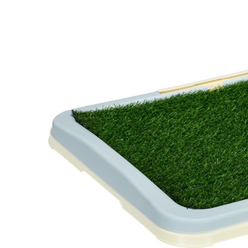 PawHut Puppy Training Pad, Indoor Portable Puppy Pad, with Artificial Grass, Grid, Panel, Tray, 24.8" x 19.1"