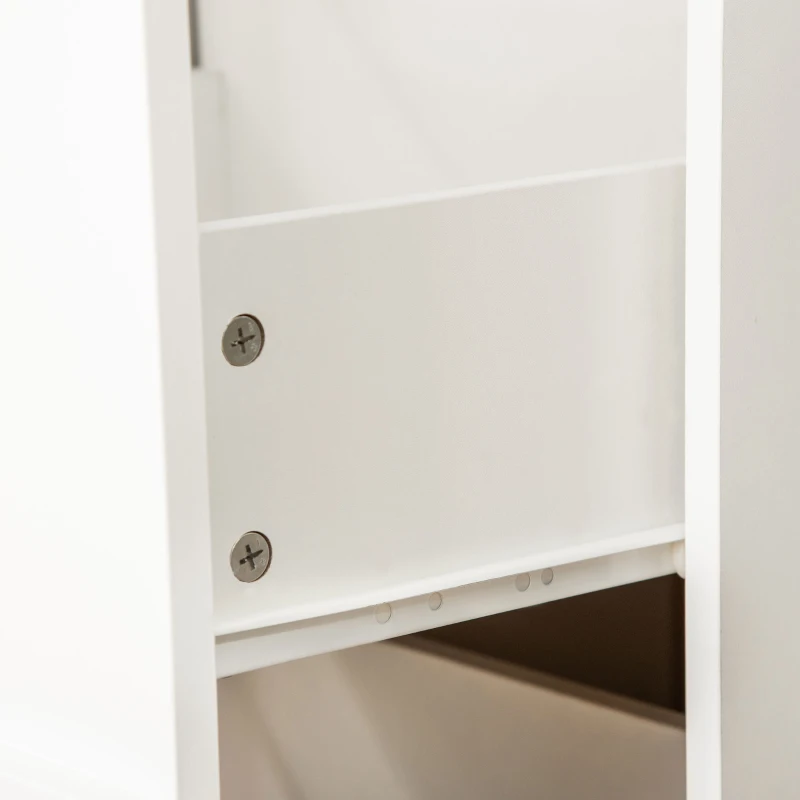 Vinsetto 2 Drawer File Cabinet with Lock, Small Rolling Filing Cabinet for A4, Letter-Size Documents, Printer Stand for Home Office, 17" x 17.75" x 28.25", White