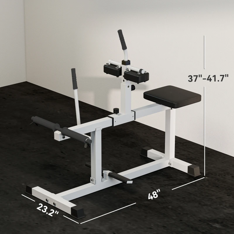 Soozier Adjustable Steel Seated Calf Raise Exercise Strength Training Gym Equipment, White