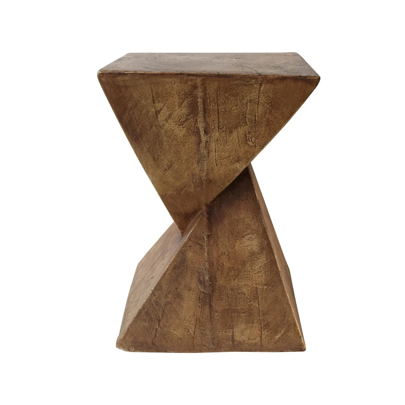 Stylish MGO Accent Table with Realistic Wood-Grain Texture, All-Weather Side Table with Stable 77 Lbs Capacity, 12.5" L x 12.5" W x 18" H, Natural