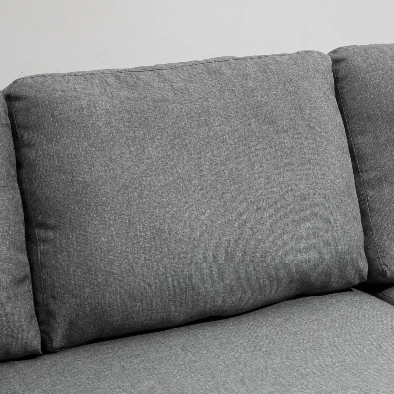 HOMCOM 83" Sofa Bed, Pull Out Sleeper L Shaped Sectional Couch with Reversible Storage Chaise, Wide and Deep Seat, Light Grey