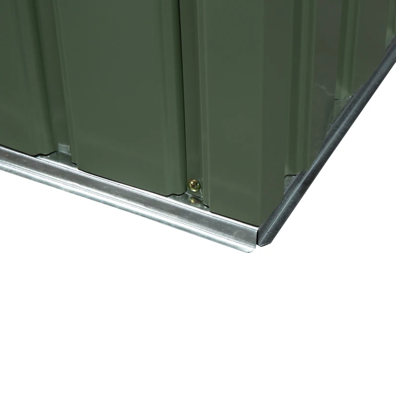 Outsunny 9' x 4' Garden Metal Storage Shed Outdoor Equipment Tool Box with Foundation Kit, Ventilation & Doors, Light Green