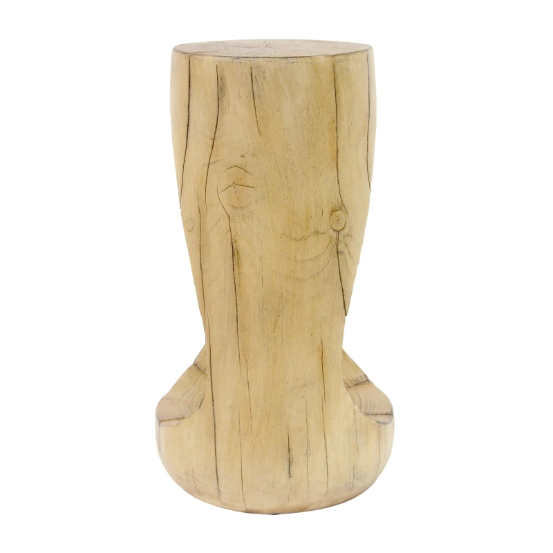 Modern End Table with Unique Wood Grain Texture and All-Weather Durability, Sturdy Side Table with 200 Lbs Capacity, 15" L x 15" W x 26.5" H, Natural