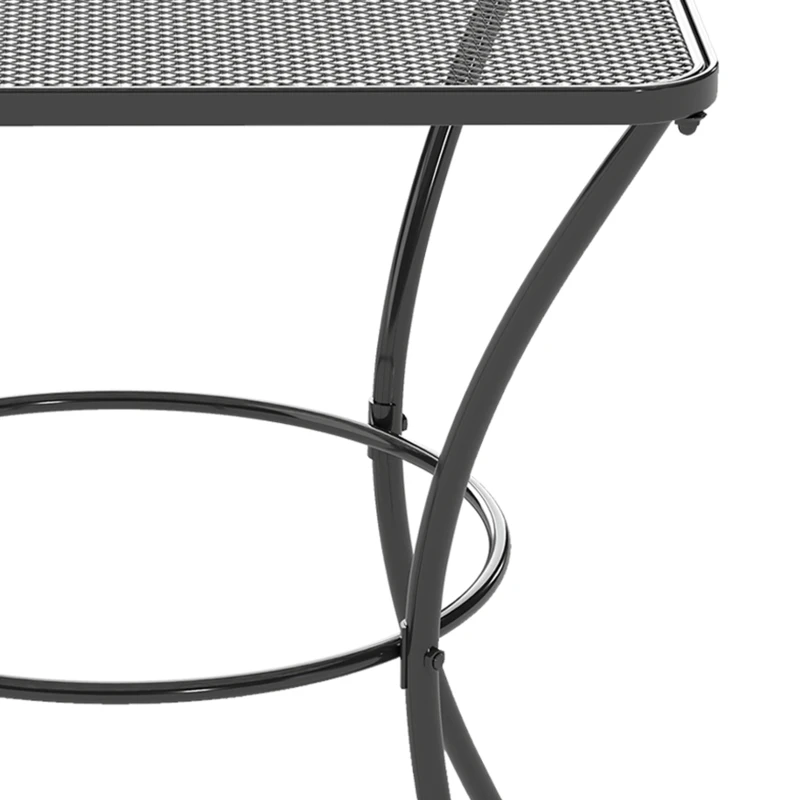 Outsunny Square Garden Metal Bistro Table Outdoor Patio Coffee Side Desk 23.6" x 23.6" x 27.6" Black