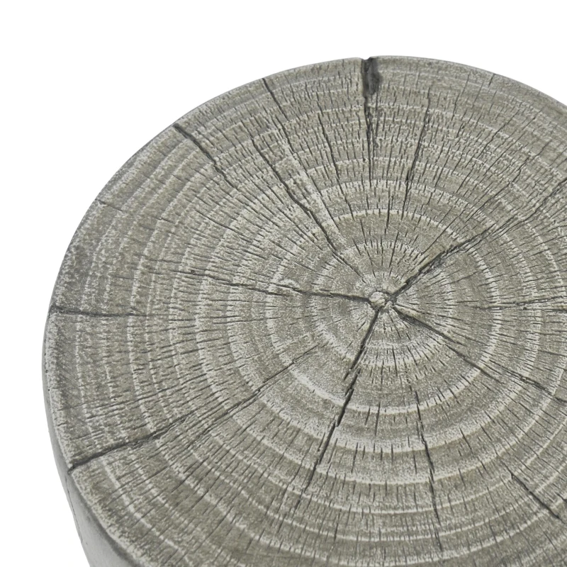 Modern End Table with Unique Wood Grain Texture and All-Weather Durability, Sturdy Side Table with 200 Lbs Capacity, 15" L x 15" W x 26.5" H, Grey