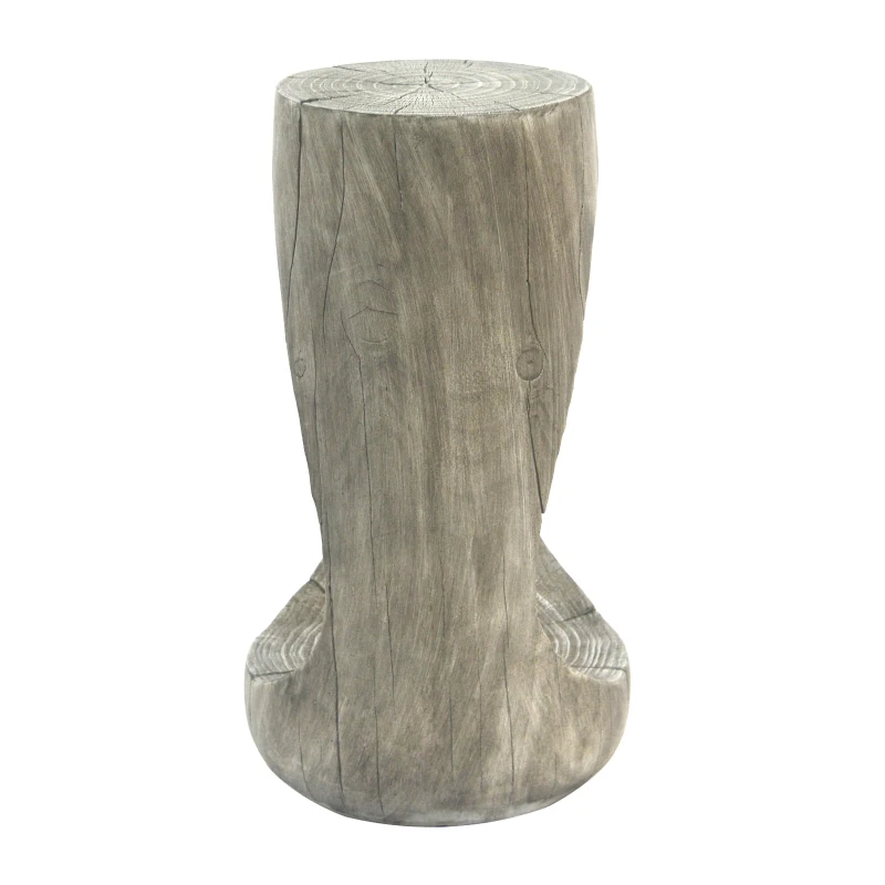 Modern End Table with Unique Wood Grain Texture and All-Weather Durability, Sturdy Side Table with 200 Lbs Capacity, 15" L x 15" W x 26.5" H, Grey