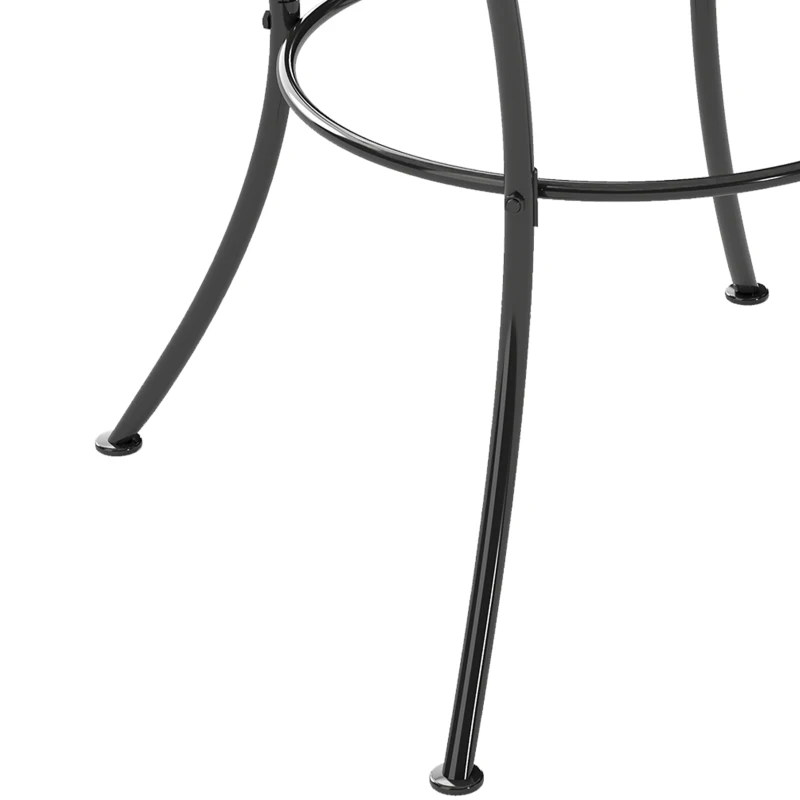 Outsunny Square Garden Metal Bistro Table Outdoor Patio Coffee Side Desk 23.6" x 23.6" x 27.6" Black