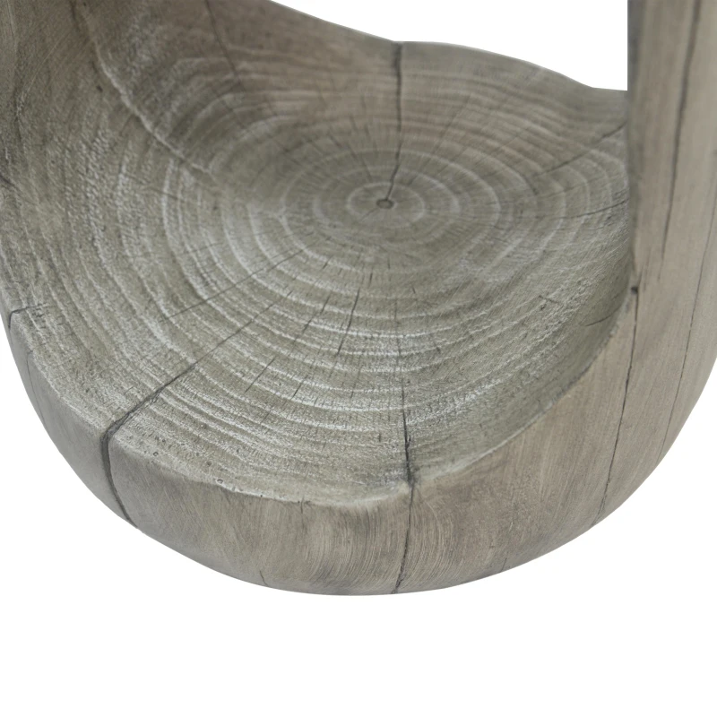 Modern End Table with Unique Wood Grain Texture and All-Weather Durability, Sturdy Side Table with 200 Lbs Capacity, 15" L x 15" W x 26.5" H, Grey