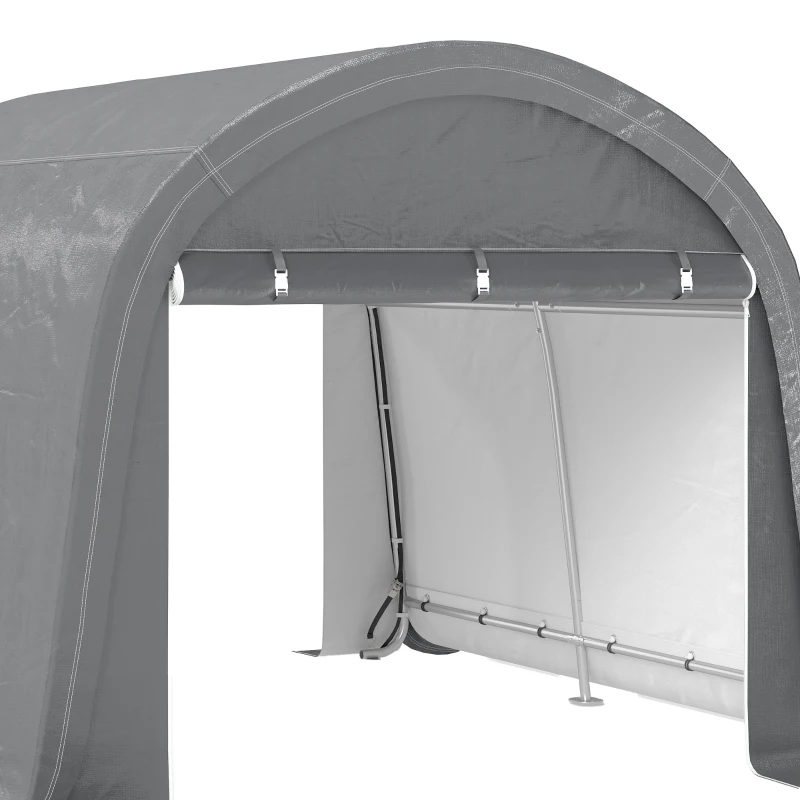 Outsunny 10' x 10' Outdoor Storage Tent, Heavy Duty and Waterproof Portable Shed for Bike, Motorcycle & Garden Tools, Light Grey