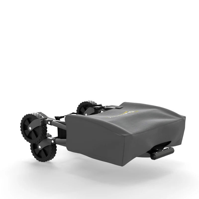 Outsunny Small Collapsible Folding Garden Cart, Heavy Duty Lawn Wagon with Universal Wheels and Adjustable Handle, Grey