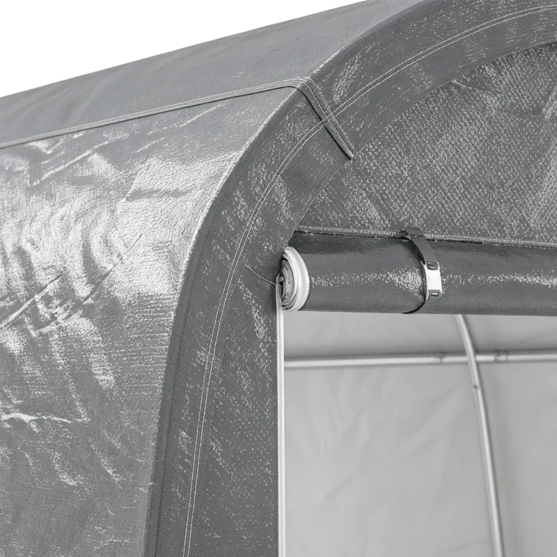 Outsunny 10' x 10' Outdoor Storage Tent, Heavy Duty and Waterproof Portable Shed for Bike, Motorcycle & Garden Tools, Light Grey
