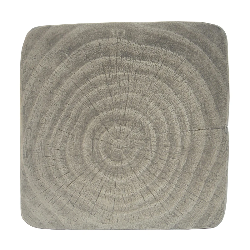 Twisted Hourglass Accent Side Table with MGO Composite, All-Weather End Table with UV-/Water-Resistant Finish, 11.5" L x 11.5" W x 16" H, Grey