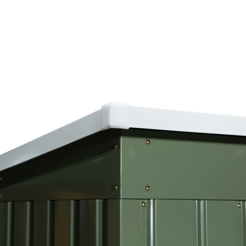 Outsunny 9' x 4' Garden Metal Storage Shed Outdoor Equipment Tool Box with Foundation Kit, Ventilation & Doors, Light Green